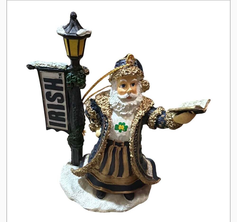 The Memory Company Notre Dame Fighting Irish Santa Claus Christmas Ornament